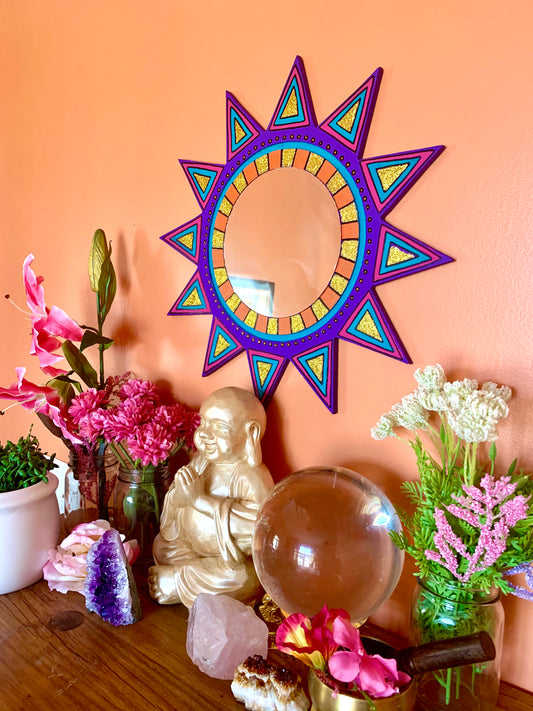 Sun Mirror (Hand Painted)